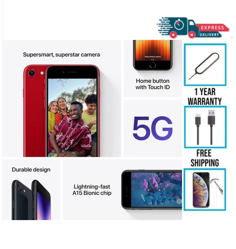 iPhone SE 3rd Generation 5G 64GB 128GB 256GB Unlocked iOS Smart Phone Unlocked 2