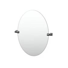 Gatco 5659MX A-Line Frameless Oval Mirror 26.5 Inch Matte Black