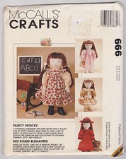 McCall's 666 Fancy Frocks Clothing Pattern for 18" Dolls New-Uncut