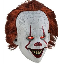 LED Halloween Mask Joker Pennywise Stephen King IT Clown Cosplay Horror Props A