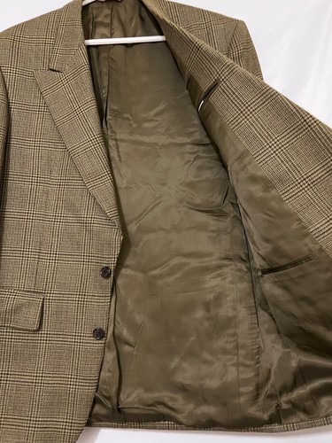 Louis Boston Mens 42R Tweed Plaid Houndstooth 100% Wool English Blazer Jacket - Picture 9 of 14