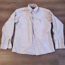 Ralph Lauren Yarmouth Blue White Striped Dress Shirt Men Sz 16-34 Cotton