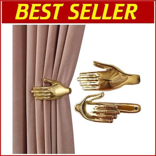 Unique Gold Curtain Holdbacks with Hand Design for Elegant Living Rooms