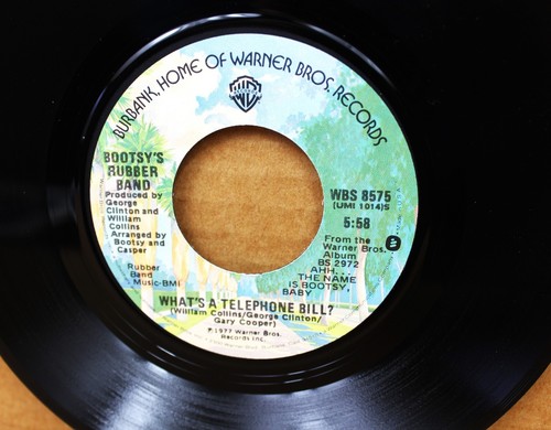 BOOTSY'S RUBBER BAND 45 w/ Pic Slv ~ Hollywood Squares ~ 1978 Warner Bros. VG+ - Picture 3 of 3