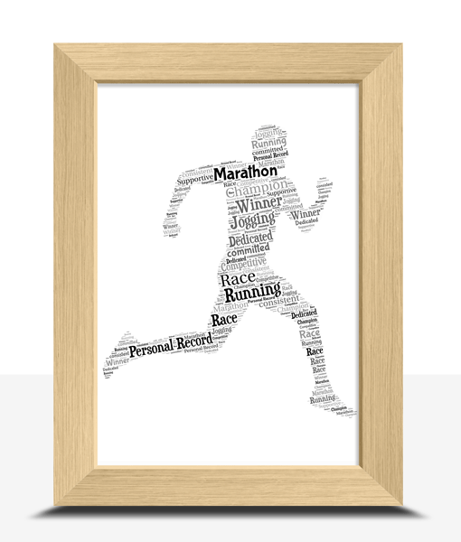 Stampa Word Art Personalizzata Per Runner – Maratona 5k 10k 13.1 26.2 Miglia