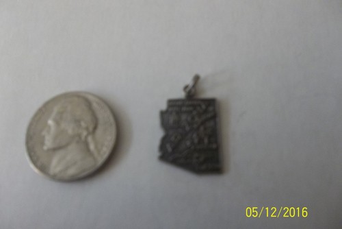 Travel & Places Arizona State Map Charm .925 Sterling Silver 216493