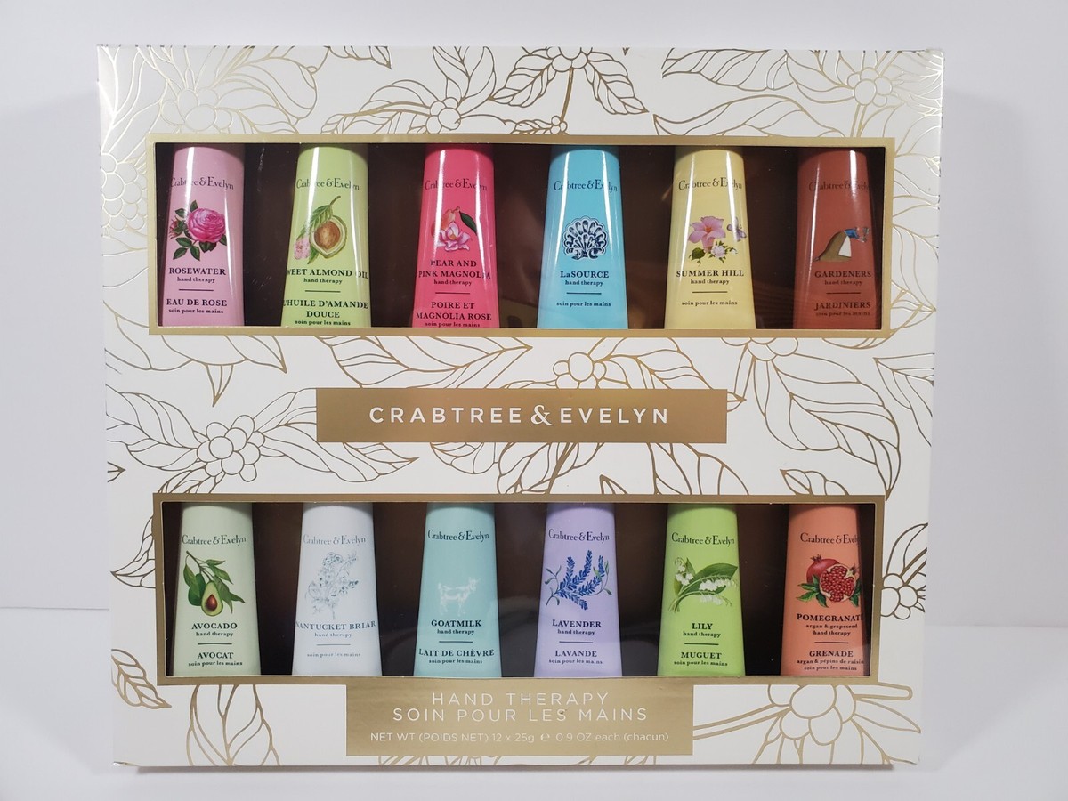 Crabtree & Evelyn 12 Pc Hand Therapy Lotion Set Includes Nantucket