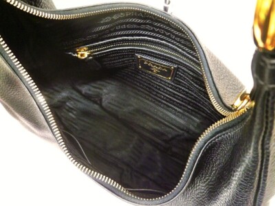 Prada BR4311 One Shoulder Bag Handbag Vitello Dyno Leather Black