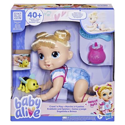 Harper Hugs Interactive Crawling Baby Doll Playset with Sounds and Accessories