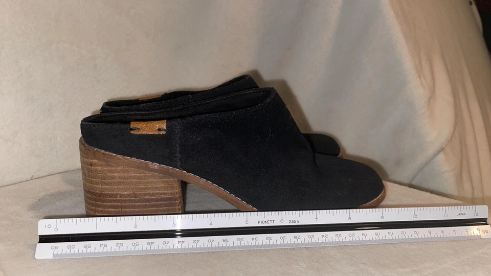 Zapatos sin cordones TOMS Leila negros de gamuza talla 8,5 elegantes elegantes elegantes y cómodos zueco Foto 4 de 4