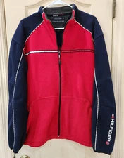 Vintage Tommy Hilfiger Fleece Jacket Cold Stop Spell Out Full Zip  Men's X-Large