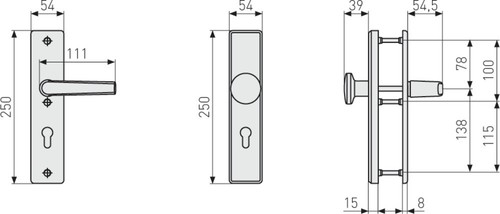 ABUS protective fitting KLS114 72 mm protective alternating set jack button door fitting - Picture 3 of 13