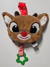 Rudolph the Red-Nosed Reindeer Plush Face Washable Crinkle Activity Book Teether