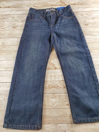 New Boys Nautica Size 5 Straight Fit Blue Jeans Adjustable Waist Girls Kids - Picture 2 of 10