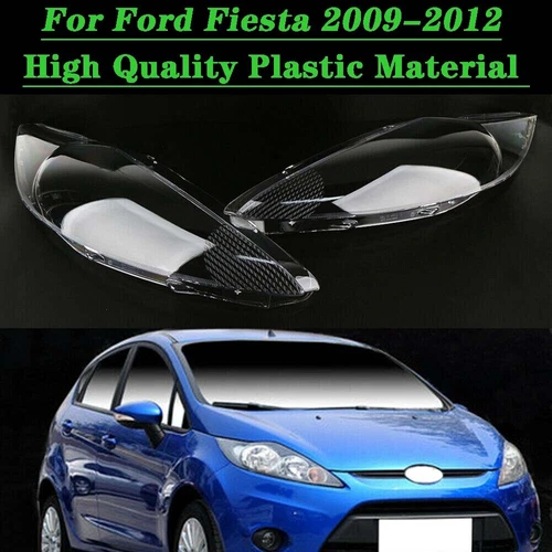 Pair Headlight Headlamp Clear Lens Shell Cover for Ford Fiesta 2009-2012