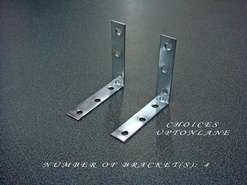 CORNER L SHAPE BRACE FIXING SELF SUPPORT ANGLE JOINT ZINC PLATED BRACKET 75MM - Picture 6 of 11