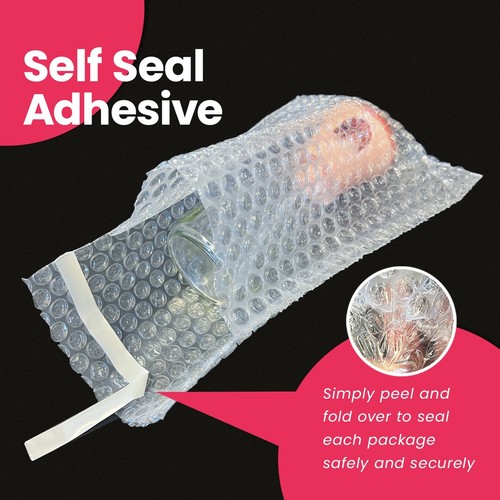 1100 4x7.5 Bubble Out Pouches Bags Wrap Cushioning Self Seal Clear 4" x 7.5" - Picture 6 of 6