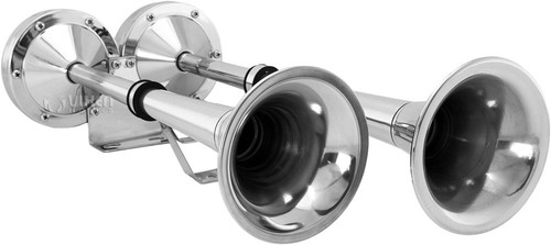 LOUD DUAL TRUMPET MARINE GRADE/BOAT STAINLESS STEEL AIR HORN 12V VXH2112MAR - Bild 4 von 7