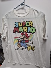 MENS SUPER MARIO BROS MADE IN 1985 T-SHIRT LARGE L DISTRESSED RETRO TEE NINTENDO