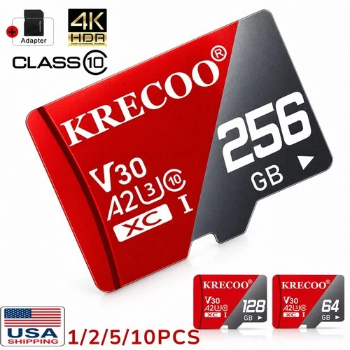 Micro SD TF Card 64GB 128GB 256GB Class 10 U3 A2 V30 Memory Card Lot Us Stock