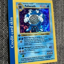 Poliwrath Pokémon Debit Credit Card Skin - Small Chip - Holographic
