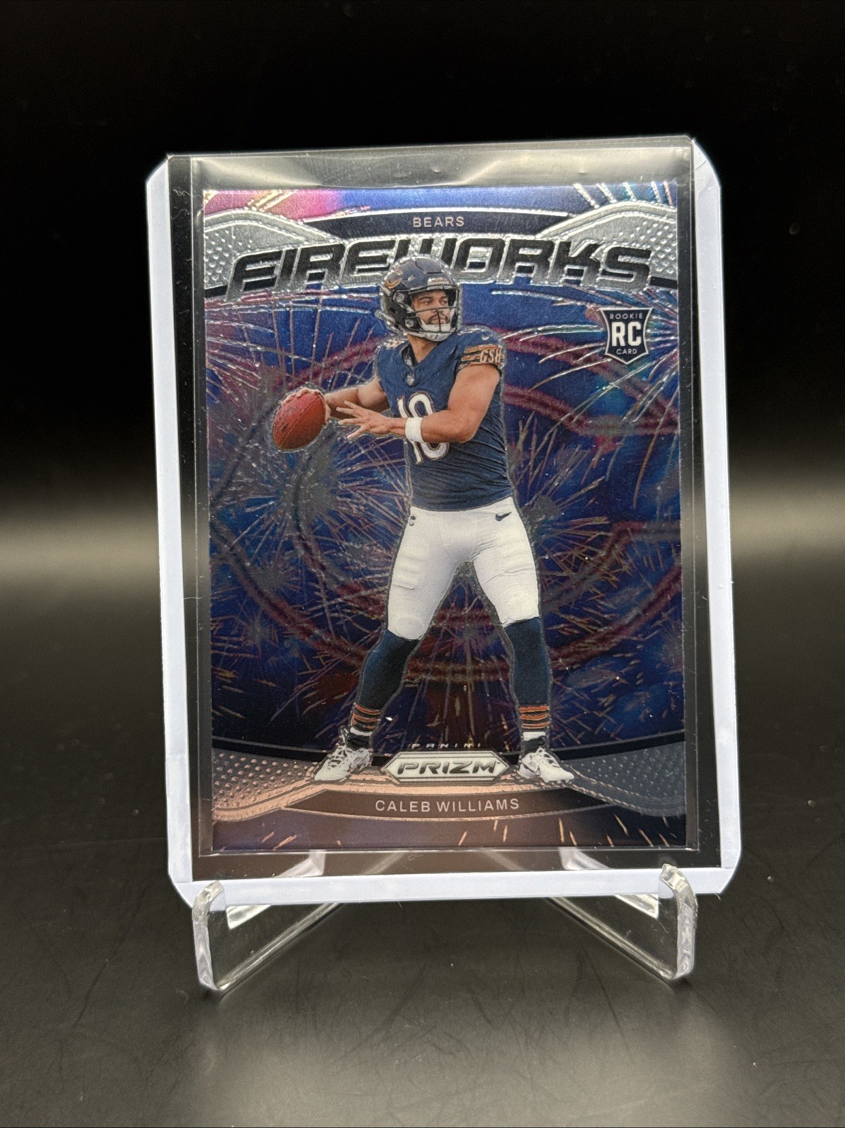 🟠 2024 Panini Prizm Caleb Williams Fireworks Rookie RC #25 Chicago Bears 🎆