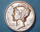 1942 Mercury Head Silver Dime   BU**1203-5