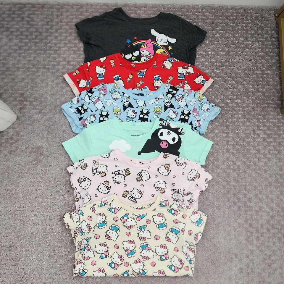 Girls Hello Kitty and Friends set of 6 Graphic Tees age 10-12 - Image 2 of 4