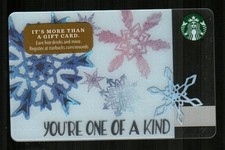 STARBUCKS You're One of a Kind, Snowflakes ( 2016 ) Gift Card ( $0 )