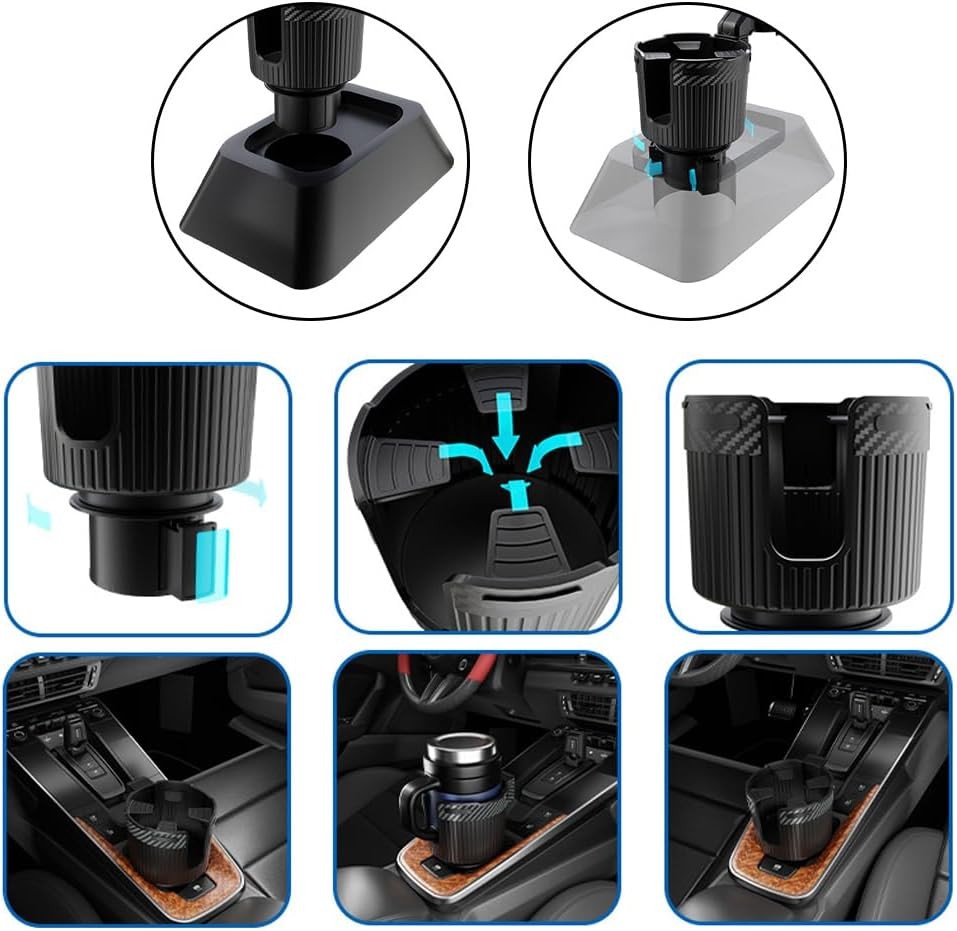 Car Cup Holder Expander Adapter Universal For Large Bottles Mugs Coffee Drinks
