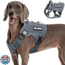 MOOGROU Tactical Dog Harness for Large Dogs,No Pull Military Dog Vest with Ha