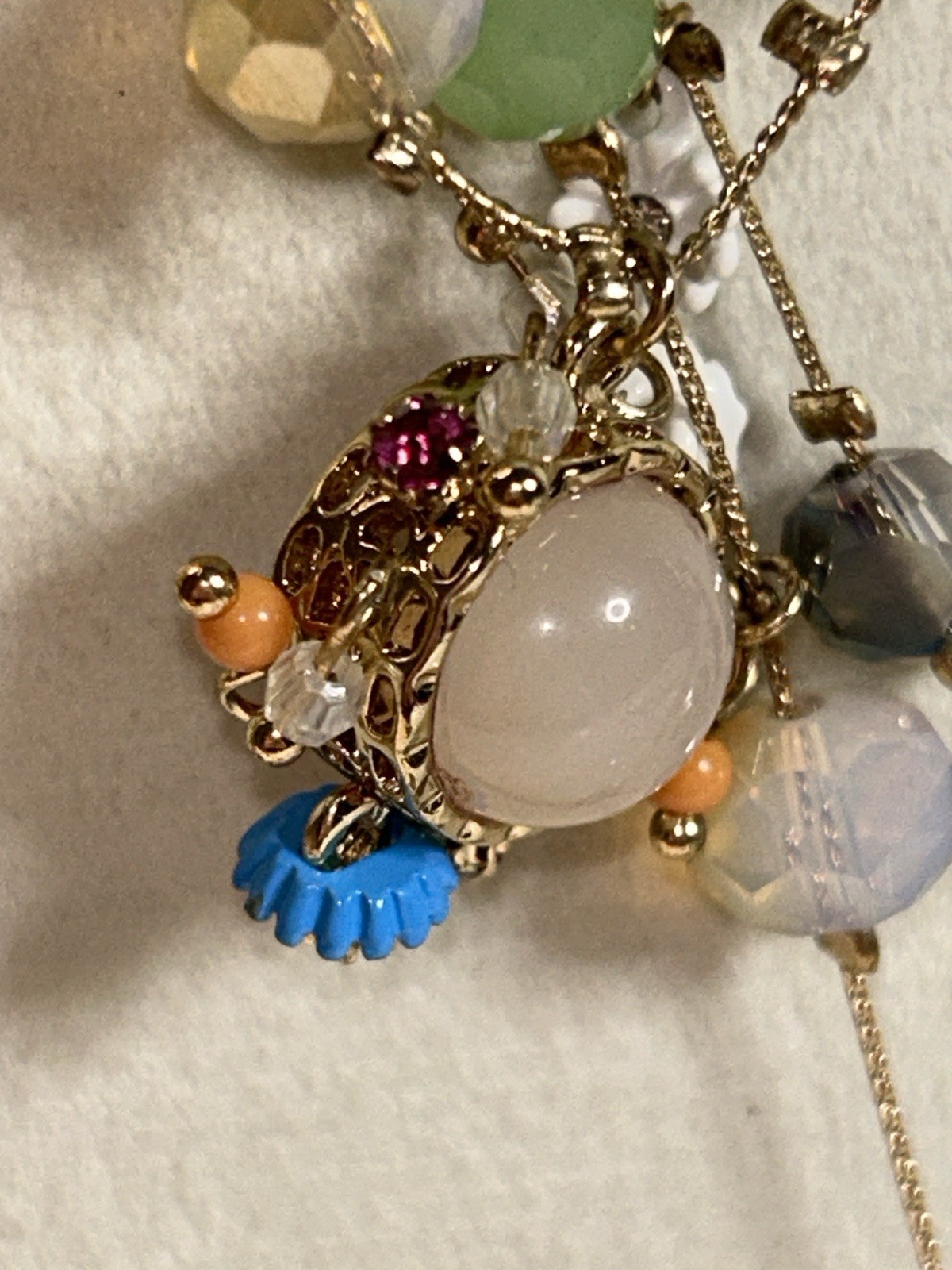 Betsey Johnson Multi Layer Statement Necklace Gla… - image 5