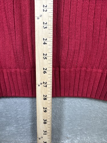 Ralph Lauren Chaps Vintage 100% Wool Cable-Knit Crewneck Sweater Red Size XL - Picture 8 of 9