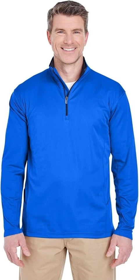 Pullover UltraClub Hombre Fresco y Seco Deportivo Cuarto Cremallera Manga Larga xs-4x Foto 4 de 4