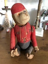 Schuco Yes / No Bell Hop Monkey 12 " tall c. 1920's - 1930's Works! Parts