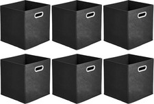 Collapsible Cube Storage Bins, Space-Saving, Organizing Fabric Bins with Handles