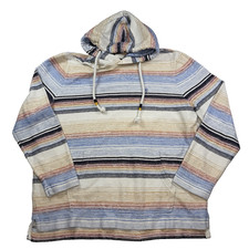 Mens Fat Face Hoodie Jumper Pullover Cotton Striped Blue Size 2xl Long Sleeve