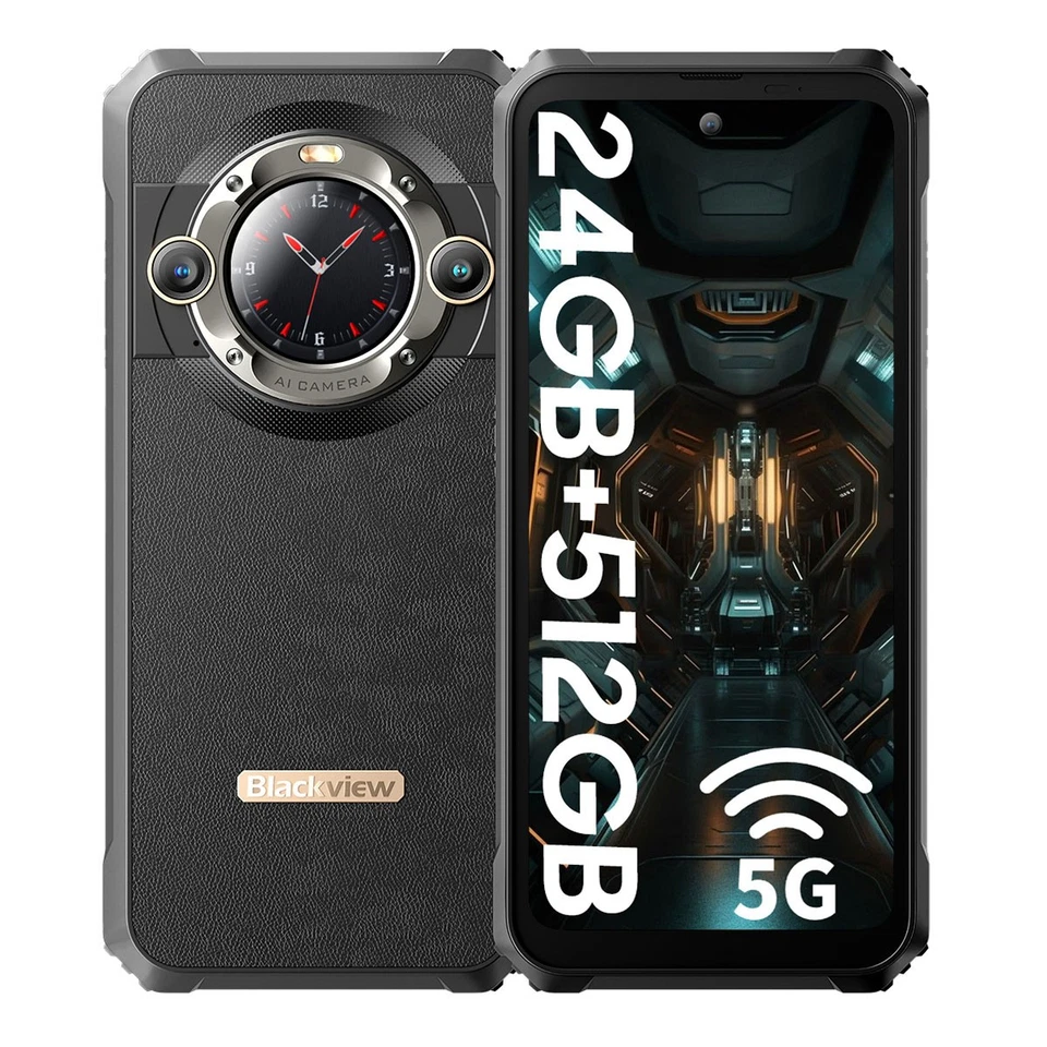 Blackview BL9000 5G Téléphone Portable Incassable 24Go+512Go 6,78” 2.4K NFC 50MP