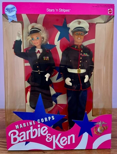 1991 VINTAGE Stars n Stripes Spec Ed MARINE CORPS Set BARBIE & KEN #4704 NRFB