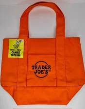 NEW! LIMITED EDITION! Trader Joe's Halloween Mini Canvas Tote Bag, ORANGE
