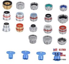 18pcs Faucet Adapter Kit Brass Metal Faucet Aerator Adapter Set, Male Female
