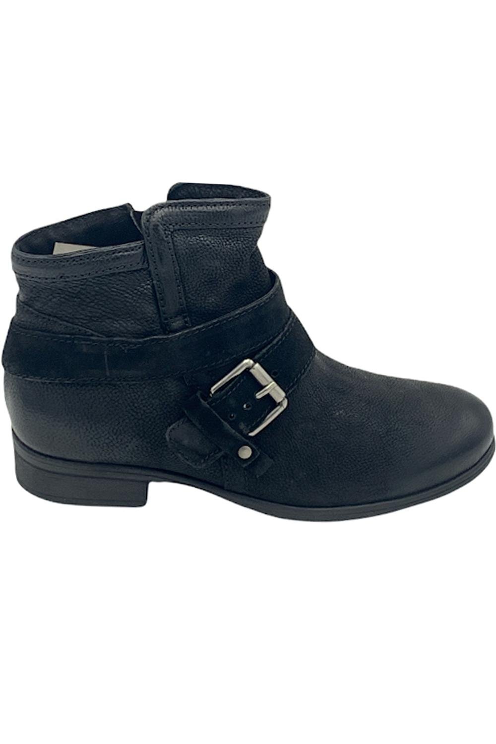 Ботильоны средней ширины с пряжкой из кожи Miz Mooz Spencer черного цвета