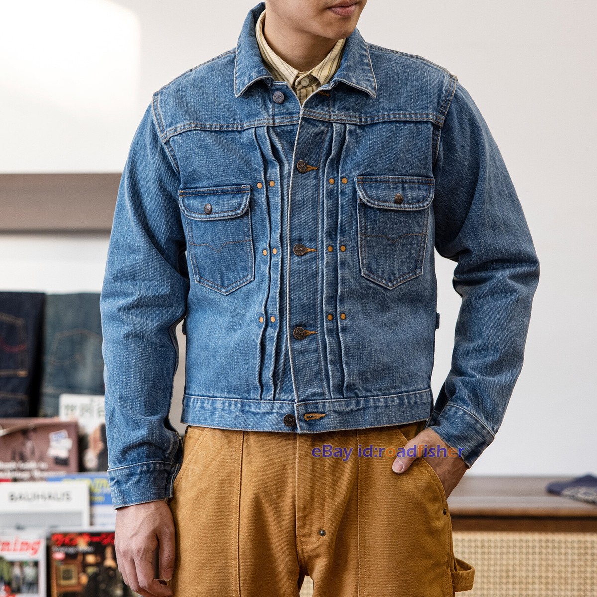 Red Tornado 11MJ Selvedge Denim Jacket Washed Short Type 18oz Jean