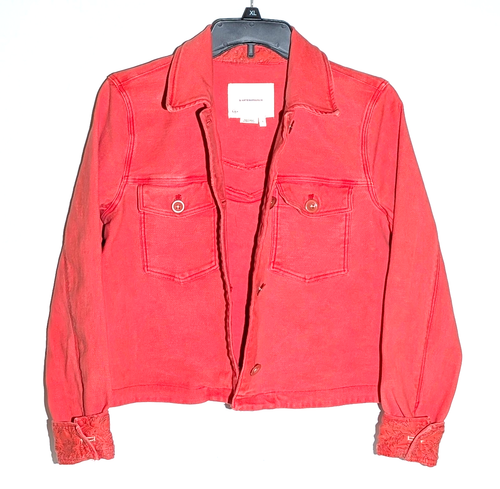 Women's Anthropologie Marilee Cropped Trucker Jacket Size L - Picture 2 of 11