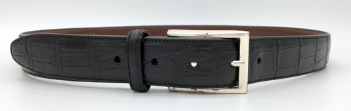 Herren schwarzer Gürtel Größe 38 1 1/4" breit Joseph A Banks silberfarbene Schnalle
