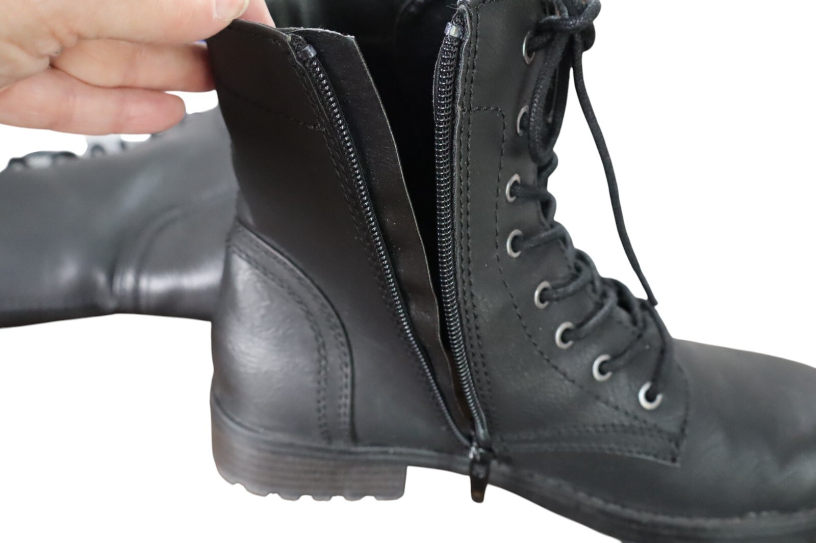 Amazon essentials Lace Up Zip Side Combat Boots B… - image 5