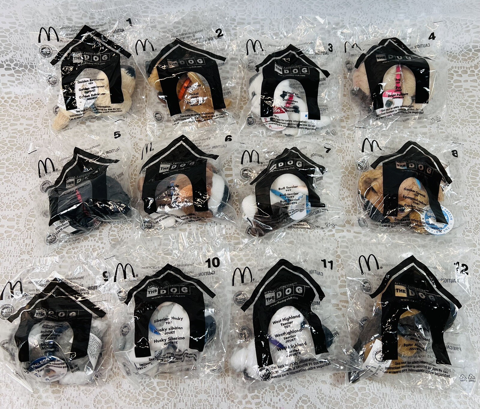McDonald’s Artist Collection The Dog 2003/2004 Happy Meal Toys 1 thru 12 NIP