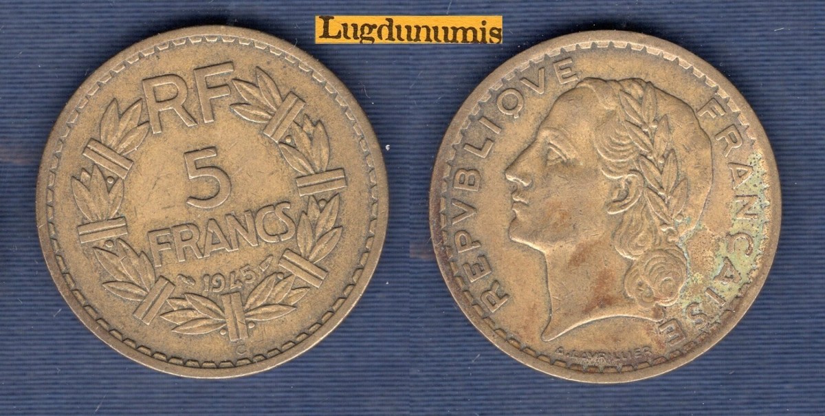 France. 5 Francs 1945/1952 Lavrillier Alu (lot de 16 - Catawiki