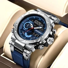 Sport Men Watch Quartz Date Digital LED Backlight Waterproof Casual Wristwatch