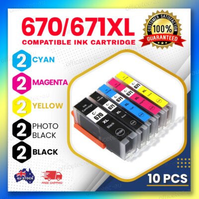 10pcs Compatible Ink Cartridge PGI-670XL CLI671XL for Pixma MG5760 ...